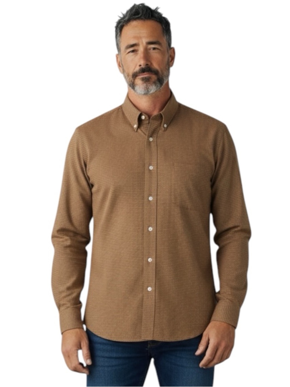 🔃Geoffrey Beene Button Down Brown Dress Shirt